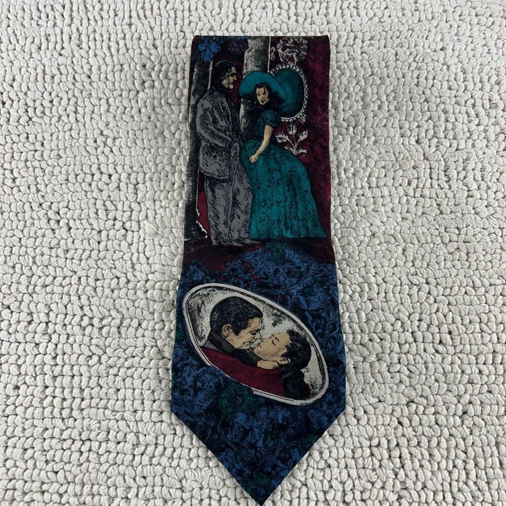 90s Vintage Gone With The Wind Silk Necktie Tie Movie‎ American Film Classics